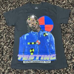ASAP ROCKY Injured Generation “Testing” Short Sleeve Tour Shirt Black Sz M New